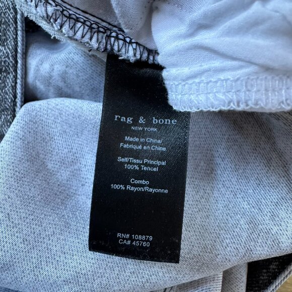 Rag & Bone Liquid Miramar Sweatpant Jeans Alex Straight Leg Black Gray 27 - Picture 8 of 13